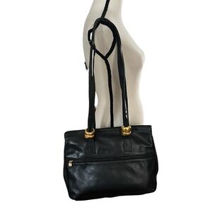 Carla Marchi  Black Italian Leather Shoulder Handbag.